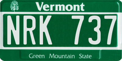 VT license plate NRK737