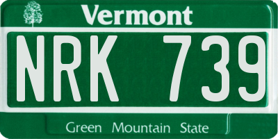 VT license plate NRK739