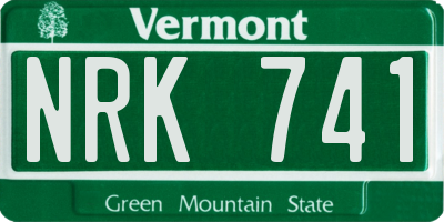 VT license plate NRK741