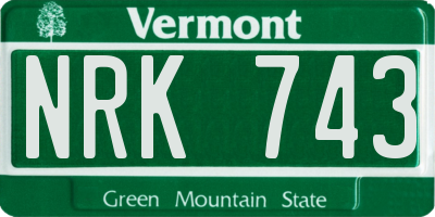 VT license plate NRK743