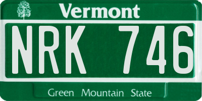 VT license plate NRK746
