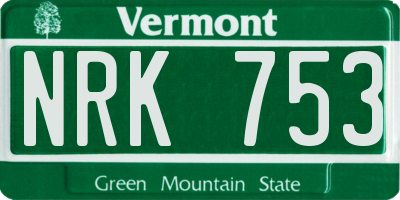 VT license plate NRK753
