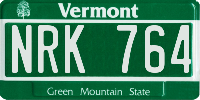 VT license plate NRK764