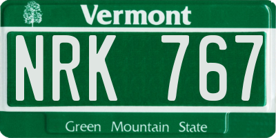 VT license plate NRK767