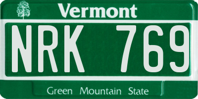 VT license plate NRK769