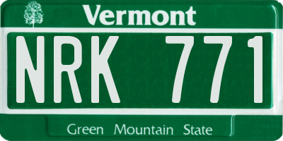 VT license plate NRK771