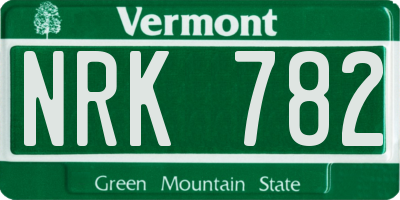 VT license plate NRK782