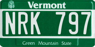 VT license plate NRK797