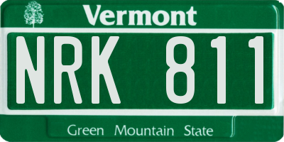 VT license plate NRK811