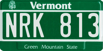 VT license plate NRK813