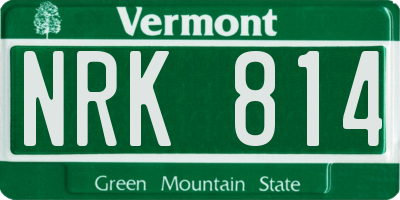 VT license plate NRK814