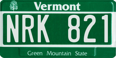 VT license plate NRK821