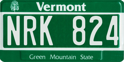 VT license plate NRK824