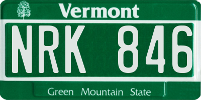 VT license plate NRK846