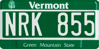 VT license plate NRK855