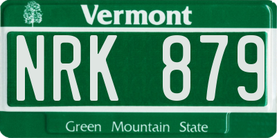 VT license plate NRK879