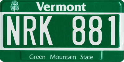 VT license plate NRK881