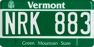 VT license plate NRK883