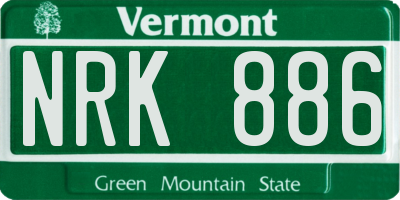 VT license plate NRK886
