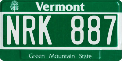 VT license plate NRK887