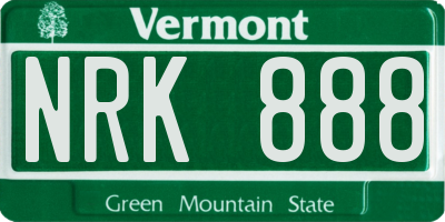 VT license plate NRK888