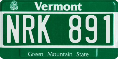 VT license plate NRK891