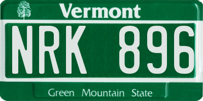 VT license plate NRK896
