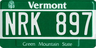 VT license plate NRK897