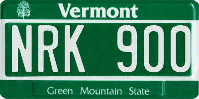 VT license plate NRK900