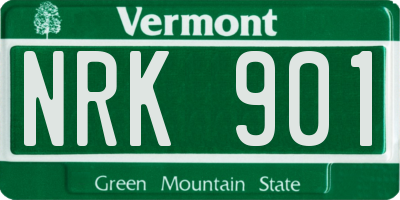VT license plate NRK901