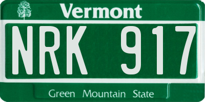 VT license plate NRK917