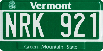 VT license plate NRK921