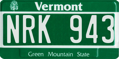 VT license plate NRK943
