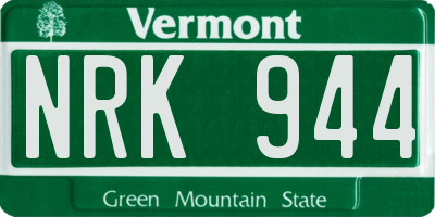 VT license plate NRK944