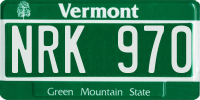 VT license plate NRK970