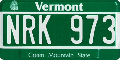 VT license plate NRK973