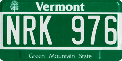 VT license plate NRK976