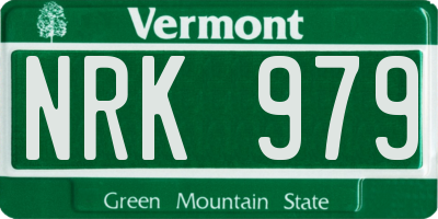VT license plate NRK979