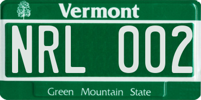 VT license plate NRL002