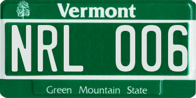 VT license plate NRL006