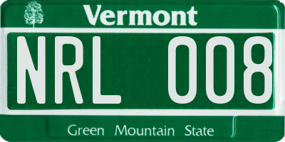 VT license plate NRL008