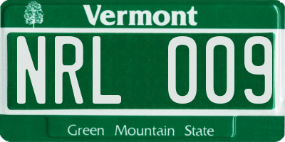 VT license plate NRL009