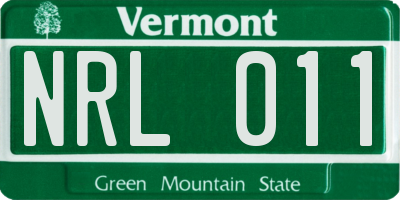 VT license plate NRL011