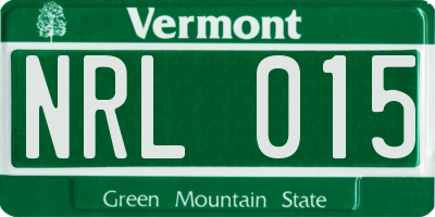 VT license plate NRL015