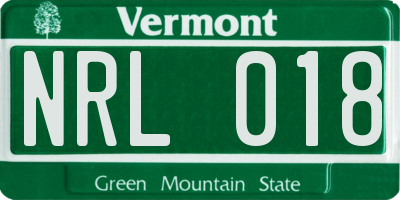 VT license plate NRL018