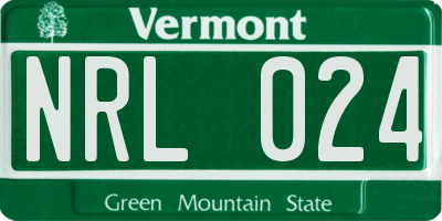 VT license plate NRL024