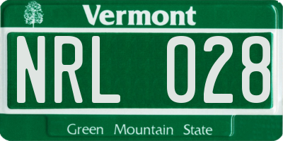 VT license plate NRL028