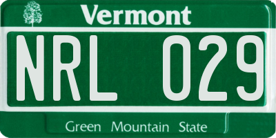 VT license plate NRL029