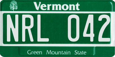 VT license plate NRL042