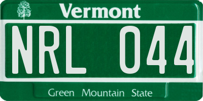 VT license plate NRL044
